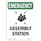 Signmission Safety Sign, OSHA EMERGENCY, 7" Height, Assembly Station, Portrait OS-EM-D-57-V-10433 - alternate 1